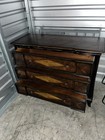 Traditional Walnut Finish 3-drawer Wood Dresser With Geometric Pattern