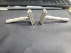 2 Vintage  Gillette 1 - E-2   Adjustable 1-9 De Double Edge Safety Razor 