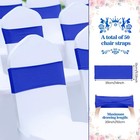 50 Pcs Blue Spandex Chair Sashes Bows Chair Bands Slider Sashes Party Decoration