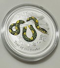2013 Perth Mint Lunar Year Of The Snake 1oz 999 Colorized Silver Coin Limited