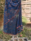 Vintage Y2k Taboo Teal Copper Halter Fairycore Dress Asymmetrical Hem Overlay