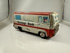 Vintage 1965 Tin Litho Friction Drive Armoured Car Saving Bank By Hayashi Japan