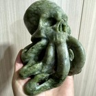 3 9lb Natural Hsiuyen Jade Quartz Carved Octopus Crystal Skull Healing Gift