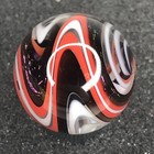 Handmade Art Glass Contemporary Marble 1 07  Mib White Red   Dichroic - Signed 