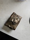 Vintage Or Antique Small Casket Trinket Jewelry Box Art Nouveau Floral Brass Old