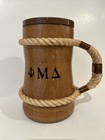 Vintage Phi Mu Delta Wooden Mug Beer Stein Cup Pencil Holder Rare