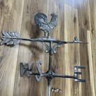 Vintage Cast Aluminum Rooster Weathervane Patina Farm House N  S  E  W