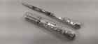 Antique Art Nouveau French Silver Sewing Set Needle Case Embroidery Awl Stiletto