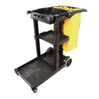 Impact 6850 3 Shelves 1 Bin 20 5 X 48 X 38 Plastic Janitorial Cart - Yellow New