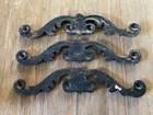 Set Of Three  3  Vintage Cast Iron Black Metal Decorative Door Toppers