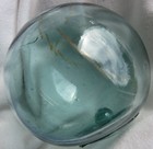 Japanese Blown Glass Float 2 5  Aqua Wp Makers Mark  11  river-mouth  Vtg Usa Bz