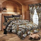 White Camo Curtains 5pc Set 84 X 84   Winter Woods Tree Hunting Window Curtain