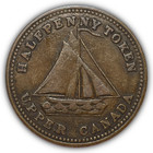 1833 Upper Canada Commerical Change Half Penny B-731 Fine F Coin  24542