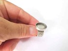 Oval Ring Blank Base Bezel Setting Antique Silver Adjustable 18x13mm G28606