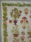 Antique 19th Century French Woolwork Cross Stitch Sampler Needlework Flowers