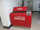 Coke Machine Coca Cola Cooler Original Finish   Nice To See Old Paint  1950 s