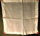 Vtg  Pair French Red Hearts   Flowers Hankies Handkerchiefs France Lot Of 2 Nos