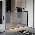 Retractable Baby Gate Black Adjustable Safety Mesh Indoor outdoor 55 33 85inch