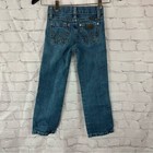 Wrangler Western Retro Relaxed Straight Denim Blue Jeans Sz 7 Slim Kids