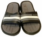 Men Slip On Sport Sandals Slides Rubber Flip Flops Shower Slippers Gray Black 7