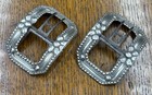 Pair Of Antique French Silver And Steel Shoes Buckles 19th Century