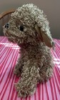 Vintage Dan Dee Dog Plush Brown Shaggy Curly Puppy Sitting 10    Stuffed Toy