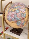 Vintage   style 12    World Globe On Wooden Base     Home   Office   Classroom Decor