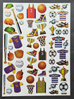 Vintage Prismatic Glitter Gold Stickers Sports Baseball Basketball Soccer Htf