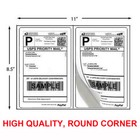 500-8000 Mailing Shipping Labels 8 5 x5 5  Round Corner Half Sheet Self Adhesive