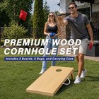 Portable Wooden Cornhole Board Set 4 X 2 Ft Classic Bean Bag Toss Game