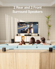Ultimea 7 1ch Virtual Surround Sound Bar For Tv W  Subwoofer 4 Surround Speakers