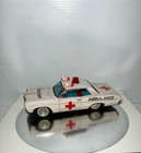 Vintage Bandai Tin Litho Friction Ford Galaxie Ambulance