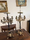 Pair Napoleon Iii Dore Bronze Candelabra Fitted As Lamps Barbedienne Magnificent
