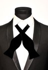 Mens Ferucci Oversized Self Tie Bow - Black Velvet Bowtie  Mens Big Bow Tie