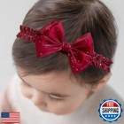 Yheahin Baby Girl Bow Headband Satin Crystal Bow-knot Toddler Hairband Soft L