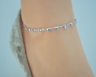 Sterling Silver Clad Anklet Ankle  Bracelet Infiniti Of Puff Hearts Size 9 To 13