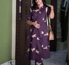 Women   s Cotton Printed Kurta Pant Set     Office Wear   Daily Wear Indian Kurta
