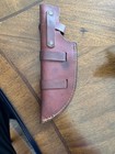 Fixed Blade Knife Leather Sheath Belt Carry Holster Horizontal Case Vertical