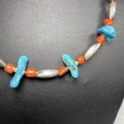 18    Turquoise Coral Heishi Necklace Sterling Silver Beads Southwestern Style