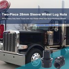 Pack Two-piece 28mm Sleeve Wheel Lug Nuts Fit For Heavy Duty Semi Trucks With 6