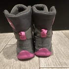Sorel Girls Gray pink Hook   Loop Mid Top Bootie Boots Us 11 Eu 28 Uk 10