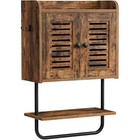 Wall Mounted Bathroom Cabinet Storage Organizer W  Adjustable Shelf   Hooks New