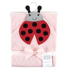 Unisex Baby Cotton Animal Face Hooded Towel  Pink Ladybug  Size
