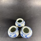 Korean Old Blue-and-white Porcelain Triple Jar Of Appropriate Joseon Dynasty