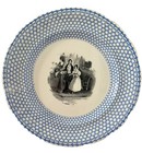 4 Antique 19thc  Assiettes Parlantes French China Plates Romance Themed   8 5   w