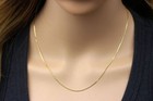 Pure Solid Au750 18k Yellow Gold Women s Box Chain Necklace 18inch   