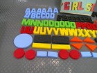Vintage Child Guidance Plastic Magnetic Capital Letters Numbers Shapes Alphabet