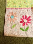 Pottery Barn Kids Daisy Crib Quilt   Sham Pink Gingham Yellow Green White