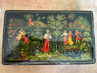 Large Russian Ussr Painted Lacquer Hinged Box