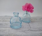 Mini Blue Clear Glass Vase   Small Bud Vase   Dandelion 2-3  Bud Vase   Cottage